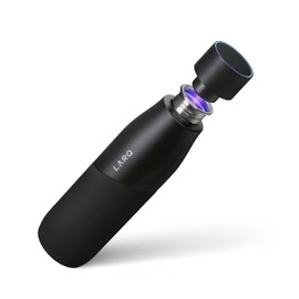 LARQ Bottle Movement PureVis 24 oz - Lightweight Self-Cleaning and Non-Insulated Stainless Steel Water Bottle with UV Water Purifier | Reusable & Travel Friendly, Black/Onyx