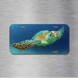 Amel Sea Turtle License Plate Front Black Auto Tag Plate Ocean Beach Loggerhead New
