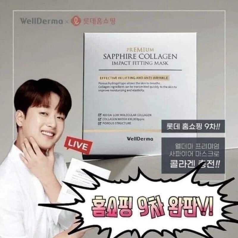 WellDerma Premium Sapphire Collagen Impact Fitting Mask 25g x 4ea