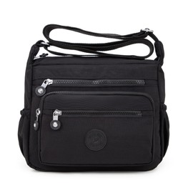 Pealwel Women Shoulder Handbag Roomy Multiple Pockets Bag Ladies Crossbody Purse Tote Top Handle Satchel(Black)