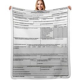 DD Form 214 Throw Blanket Veterans-Blanket for Men Dad Women Cozy Soft Fleece Blankets Couch Sofa Bedroom Living Room Decor Camping Travel Picnic Supplies 50x60 in