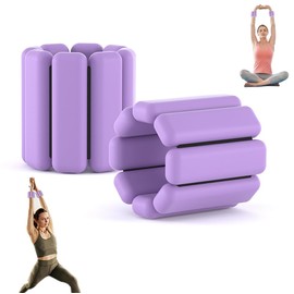 Pesas para muñecas y tobillos-(1LB),pulseras de silicona para hombres,mujeres,pesas de resistencia para ejercicio,footing,yoga,gimnasio,entrenamiento de fuerza (Morado, 1lb/par)