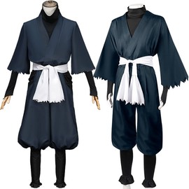 Jigoku Raku Sagiri Yamada Cosplay Gabimaru Cosplay Outfit Yuzuriha Uniform Kimono Full Set(blue,2XL)