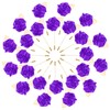 M METERXITY 24-Pack Flower Lapel Pins for Men, Golden Leaf Rose Boutonnieres Pin Groom Boutonnieres for Wedding/Dance/Party, Men Lapel Pins for Suits Satin Flower Corsage [Deep Purple]