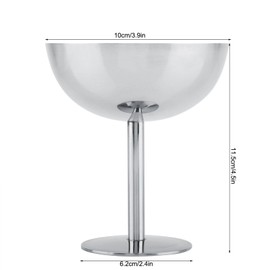 Hominas Stainless Steel Ice Cream Bowls, Dessert Bowl with Foot, Ice Cream Glasses, Ice Glasses for Ice Cream, Desserts, Fruit, 11 cm