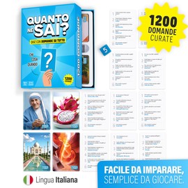 Quanto ne sai? - Versione Italiana - Giochi da Tavolo Adulti con 1200 Domande - Divertente Gioco di Trivia - Giochi di Società con Carte di Trivia - Giochi da Viaggio per Famiglia e Adolescenti