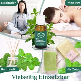 RATHAUS APOTHEKE WIEN® English Peppermint Oil 20 ml [FOR YOUR PERSONAL OUT] - Highest Purity Essential Oil for Aromatherapy - Physical, Mental & Spiritual Wellbeing