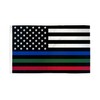 Thin Blue Green Red Flag - 3x5ft Premium Polyester American