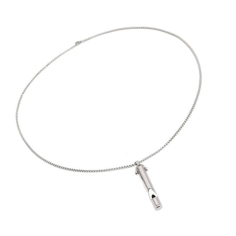 Whistle Pedant Necklace Reduce Anxiety Cylindrical Deep Breathing Stress Relief