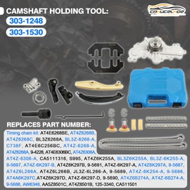 Timing Chain Kit w/Water Pump and Camshaft Holding Tool w/Timing Alignment Holder Tool Kit Replacement for Ford Edge Explorer Flex Taurus Mustang11-19 3.5L 3.7L V6 Replace BL3Z-6268-A 303-1248