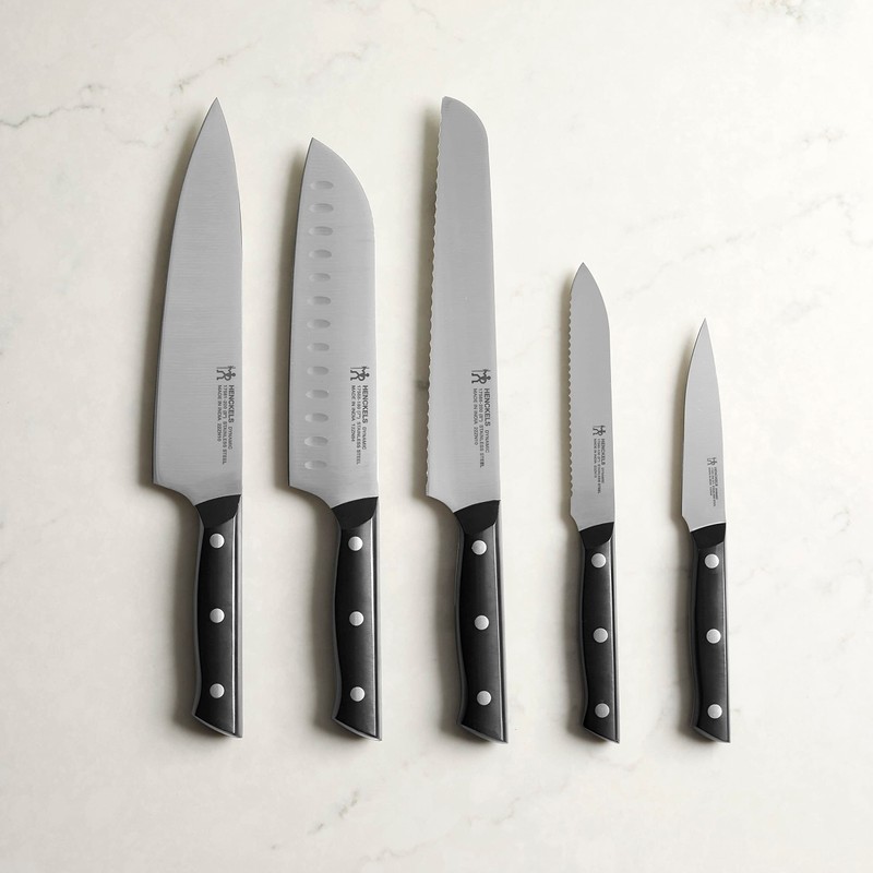 HENCKELS Dynamic Razor-Sharp 5-Piece Kitchen Knife Set, Chef Knife, Bread