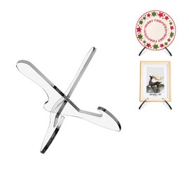 Boloyo "X Shape Acrylic Plate Display Stand, 3.5 Inch 1PC Clear Acrylic Bowl Plate Platter Dish China Porcelain Display Holder Easel Base for Home Kitchen School Art Display