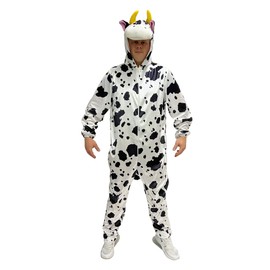 Foxxeo Foxxeo Kuh Kostüm für Erwachsene Damen Herren Tier Overall Tierkostüm Größe S-XXXL - Fasching Karneval, Größe:M