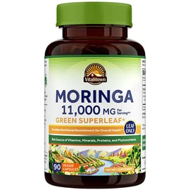 Vitalitown Moringa Capsules 11,000 MG, Organic Moringa Supplement,  No Sticks, No Caffeine, Moringa Oleifera, Energy, Appetite, 90 Capsules:_1pack