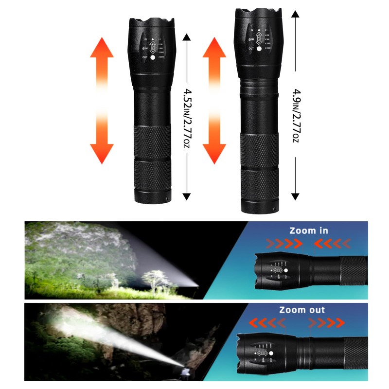 Hilngav 3 Pack LED Rechargeable Flashlight, Super Bright Small MiniCamping