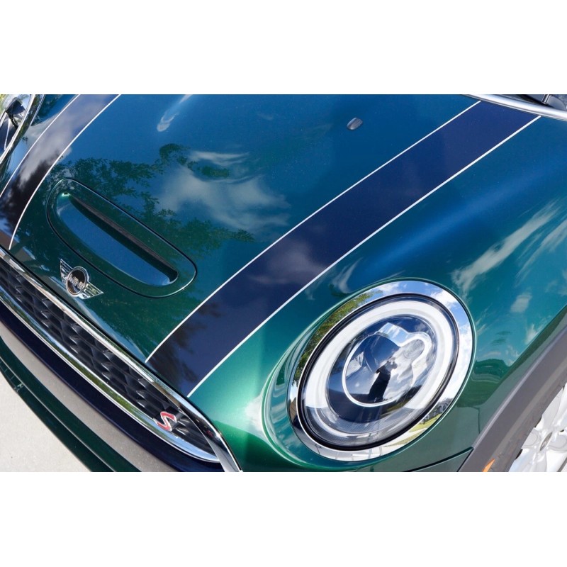 The Pixel Hut Black Hood Bonnet Stripes Decals for Mini