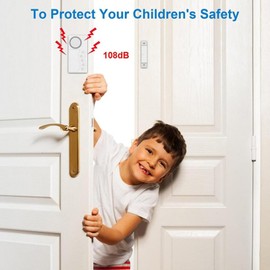 Door Alarm Sensor, up to 108 DB Home Security System DIY Kit, Multiple Alarm Modes, Anti Theft Door Magnetic Sensor for Fridge Home Store Office, for Kids Safety Dementia Patients