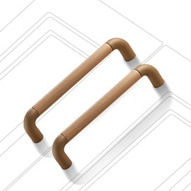 Gutuwellea Drawer Pull 2 Pack 5" Cabinet Handles Industrial Style Cabinet Pulls Aluminum Handles Pulls Brown Oxidation Finish with Diamond Pattern (5" Hole Center)