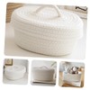 Mobestech Nordic Style Woven Basket with Lid Versatile Cotton Rope