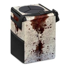 longlugoo Car Trash Can with Lid Western Brown Cow Print Collapsible Reusable Leak-Proof Auto Garage Bag,Hanging Vehicle Car Accessories Interior Car Organizer
