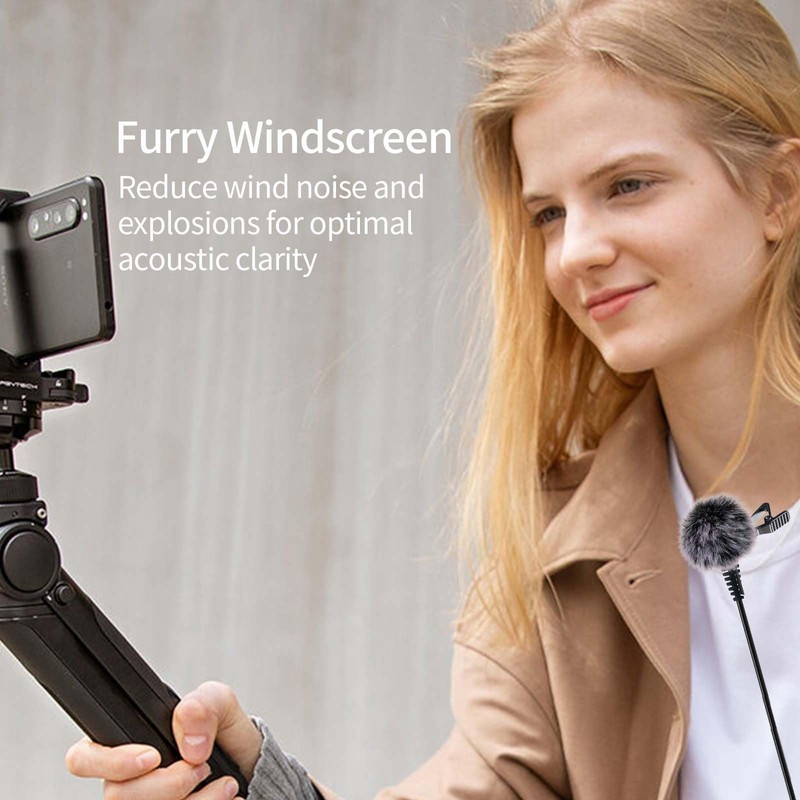 Microphone Cover Furry Windscreen & Foam Cover Set for Lavalier