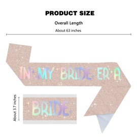 Vuzvuv Rose Gold In My Bride Era Sash for Bachelorette Party Decor, Wedding ,Bridal SParty Favors
