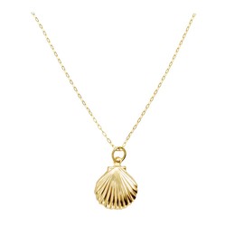 Kritz Women's Necklace Shell Gold – Pendant Shell Charm Gold-Plated 18 K with Adjustable Chain – Jewellery Fashionable Gift for Women, Gold Stainless Steel