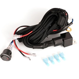YCHOW-TECH - Arnés de cableado de 2 cables, 12 V, 40 A, interruptor de roca, fusible, kit de arnés de cableado de nailon para barras de luz LED, luces de trabajo, luces de conducción, luces LED