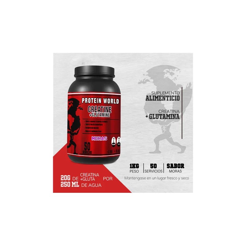 Aminoacidos Creatinaglutamina World Pre Entreno 50servicios