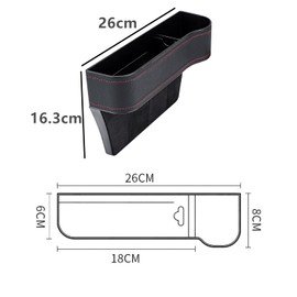 Norhogo 2 Pack Car Seat Gap Organizer, PU Leather Car Organizer Front Seat Gap Filler Organizer, Car Console Side Pocket, Car Seat Gap Storage Box for Wallet, Cellphones, Keys, Cards-Black