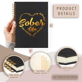 akeke Sober Life Spiral Notebook Gifts for Women Man, Thank You Appreciation Gift for Sober Life Office Supplies Spiral Notebooks AMM47