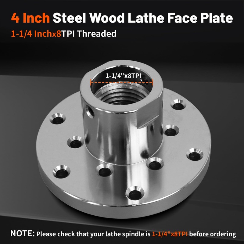 Wood Lathe Steel Faceplate 4",Faceplate for Wood Lathe,Lathe Face Plate