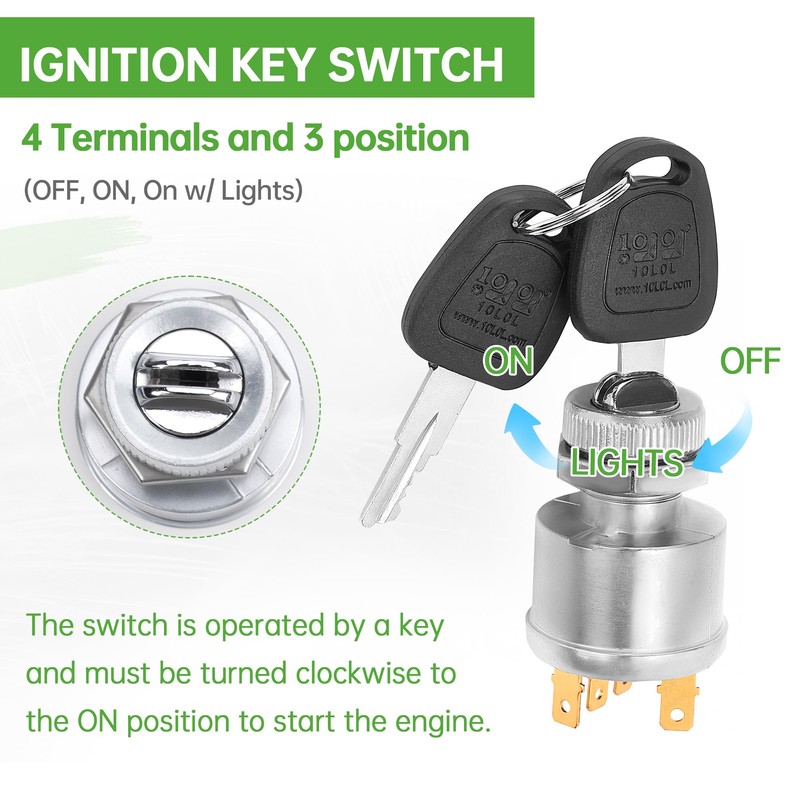 10L0L Golf Cart Unique Key Switch for EZGO TXT, Medalist,