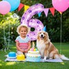 40 Inch Pink Dog Paw Balloons, Numeral 6 Birthday Balloons