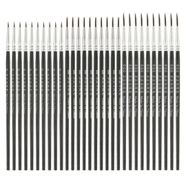 YOKIVE 45 Pcs Pointed Tip Paint Brushes Bulk, Detail Acrylic Painting Brush Small Miniature Paint Brushes Great for Oil Watercolor Face Canvas Professional Craft, (Black)