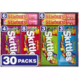 Skittles Starburst and Skittles Chewy Candy Variety Box (62.79 oz., 30 ct.)