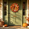 24 Inch Sunflower Fall Wreath for Front Door with Maple