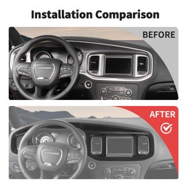 JWWY for Charger Center Consoles Dash Board Dashboard Instrument Gauge Cluster Dash Fascia Trim Panel Garnish Bezel for 2015-2024+ Dodge Charger Interior Accessories, ABS Matte Black 5pcs