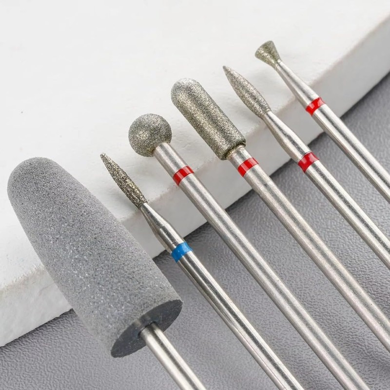 6pcs/set Diamond Sand Nail File Drill Cuticle Polishing Bit Nail