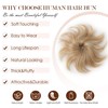Fullart Messy Bun Hair Piece Human Hair #P18-613 Ash Blonde