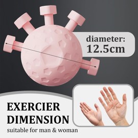 Finger Strengthener, Hand Grip Strengthener Exerciser, Ball Silicone Finger Exerciser Gripper Tool, Finger Exerciser Gripper Gifts for Indoor Home Office Gym Grip (Pink)