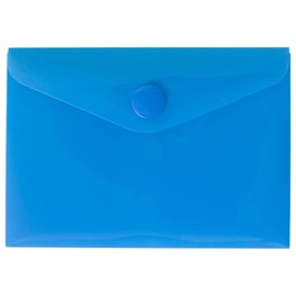 eco-eco A7 50% Recycled Assorted Colours Press Stud Popper Wallet, Plastic Folders (Pack of 10), Green, Black, Blue, Yellow, Orange, eco077x2