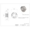 M16 x 1.5 Stainless Steel 304 Female Threaded Stepped Weld