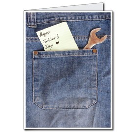 VictoryStore Jumbo Greeting Cards: Giant Father's Day Card with Envelope, Jean Pocket and Note Design, 2 feet X 3 feet