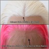 Towarm Pink Wig Long Straight Hot Pink Synthetic Lace Front