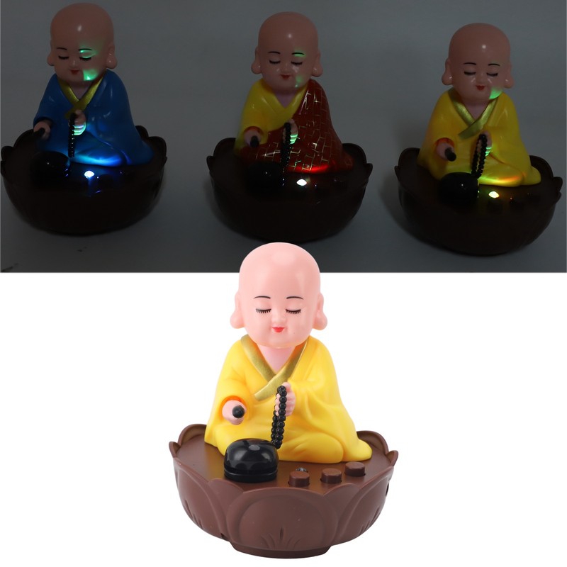 Musical Nodding Monk Figurine Decoration Moving Head Buddha Statue with