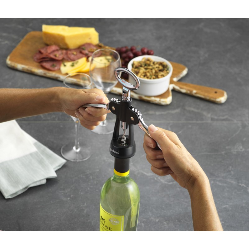 GoodCook Gourmet Deluxe Winged Corkscrew, Stainless Steel Worm, Universal Fit