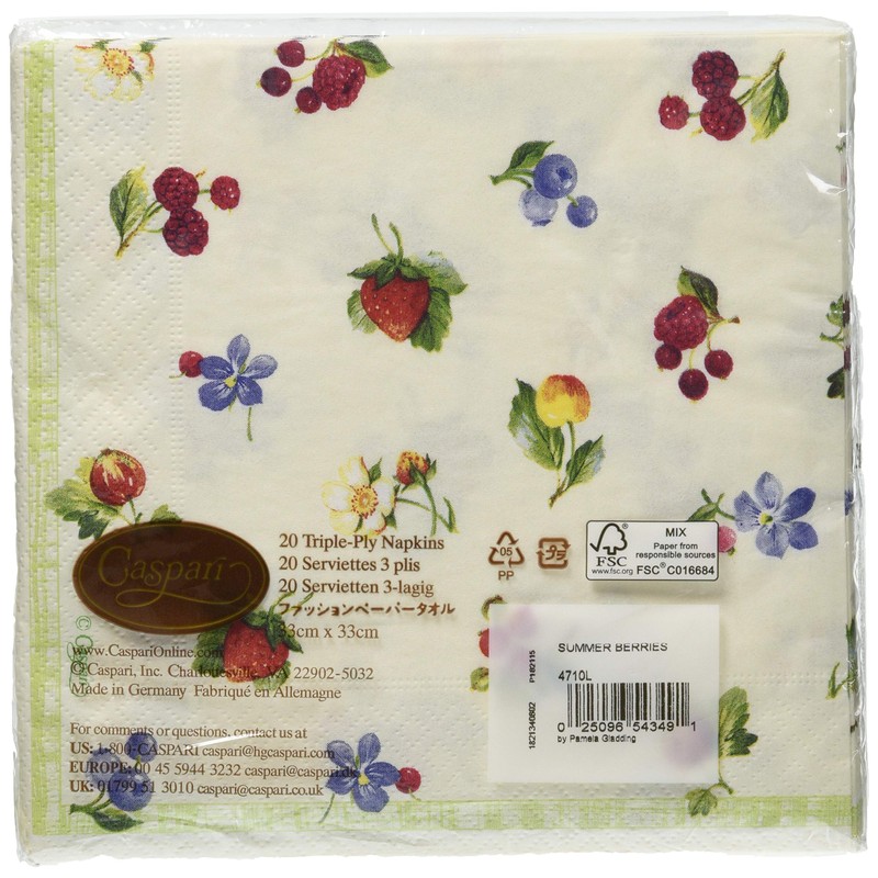 Caspari Fashion Paper Towel Summer Berries L (Lunch) size 4710l