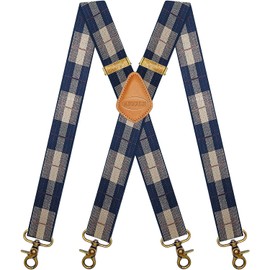 AYOSUSH Suspenders Men Hook Navy Blue Adjustable Elastic Business Wedding Tuxedo