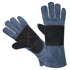 KANCOKIT Animal Handling Gloves - 16in, Snake Bite Proof Sleeve with Double Leather Reinforced Padding, Scratch & Bite Resistance Hand Protection Cover for Falconry, Reptile Grabbing, Welding